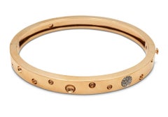 Roberto Coin 'Pois Moi Luna' Thin Rose Gold and Pave Diamond Bangle