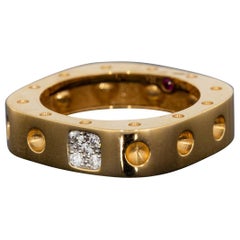 Roberto Coin Pois Moi Rose Gold 0.07 Carat Round Diamond Band Ladies Ring