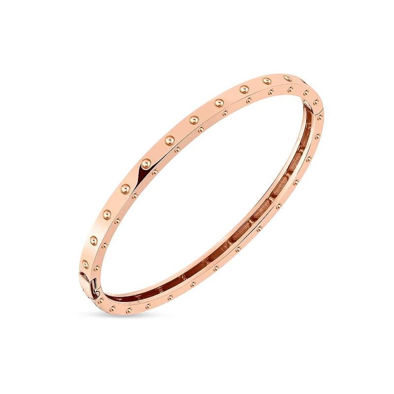 Roberto Coin Pois Moi Rose Gold Oval Ladies Bangle 7771358AXBA0 In New Condition For Sale In Wilmington, DE