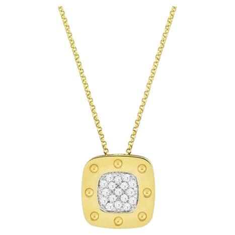 Roberto Coin Pois Moi Square Diamond Pendant Necklace 777923AJ18X0