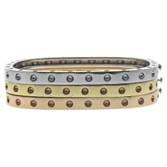 Roberto Coin Pois Moi Tri Color Gold Square Bangle Bracelet Set