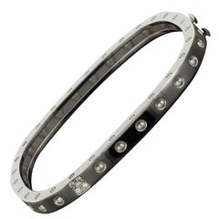 Roberto Coin Pois Moi White Gold 0.07 Carat Round Diamond Bangle Bracelets