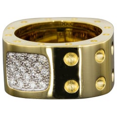 Roberto Coin Pois Moi Yellow Gold 0.27 Carat Round Diamond Band Ladies Ring