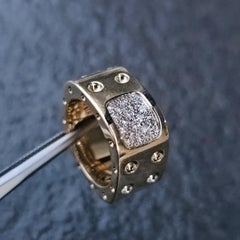 Roberto Coin Pois Mois Double Row Diamond Band RIng 18k Gold size 6 10.8g