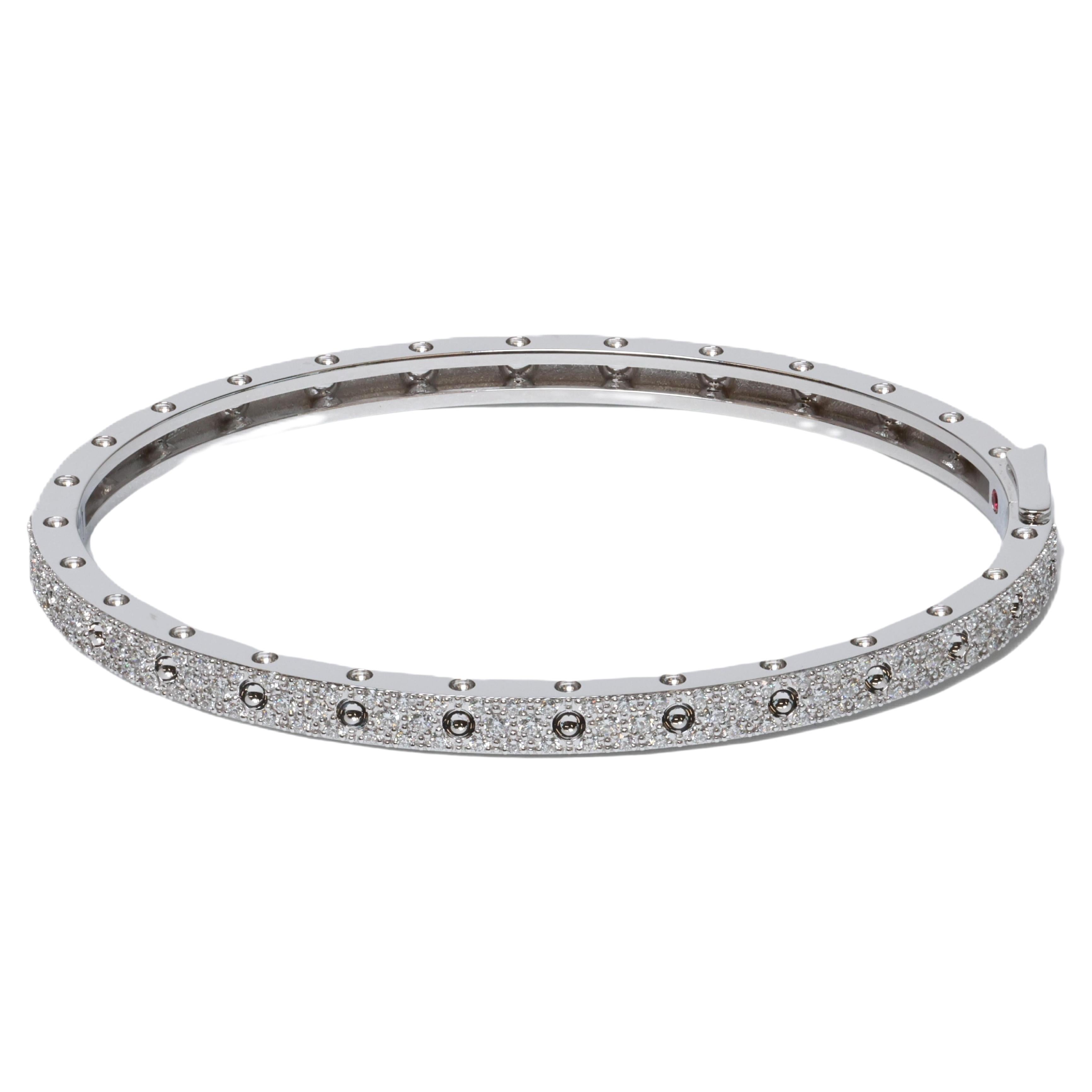 Roberto Coin Pois Mois Pave ovaler Armreif 18k Weißgold 0,90 ctw Diamanten