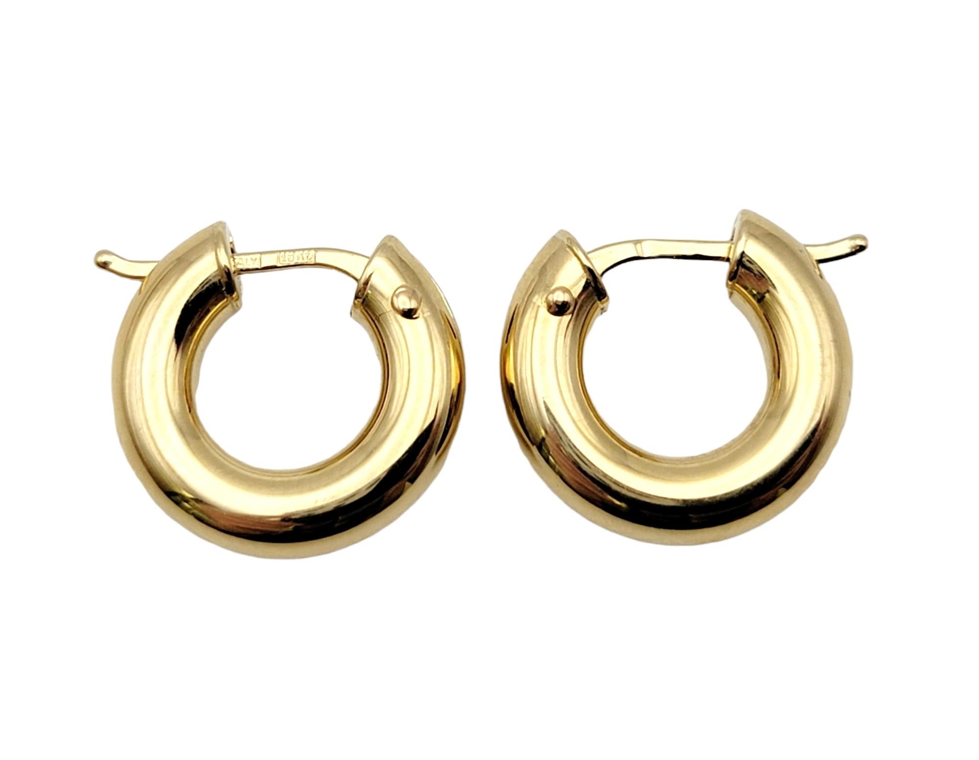 Roberto Coin Polished 18 Karat Yellow Gold Small Hoop Pierced Earrings 1