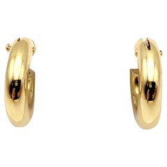 Vintage Roberto Coin Polished 18 Karat Yellow Gold Small Hoop Pierced Earrings