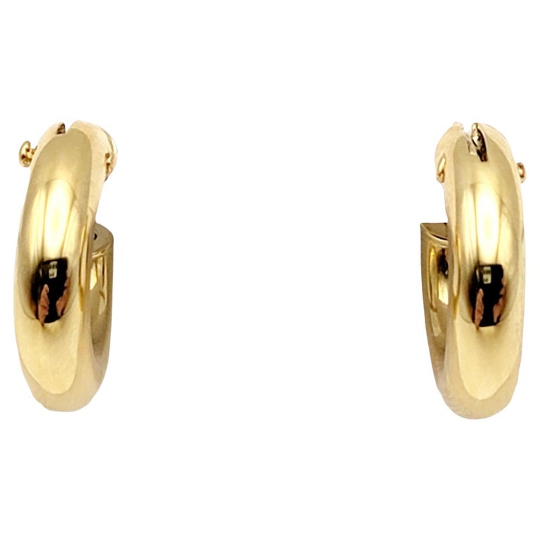 Roberto Coin Polished 18 Karat Yellow Gold Small Hoop Pierced Earrings ...