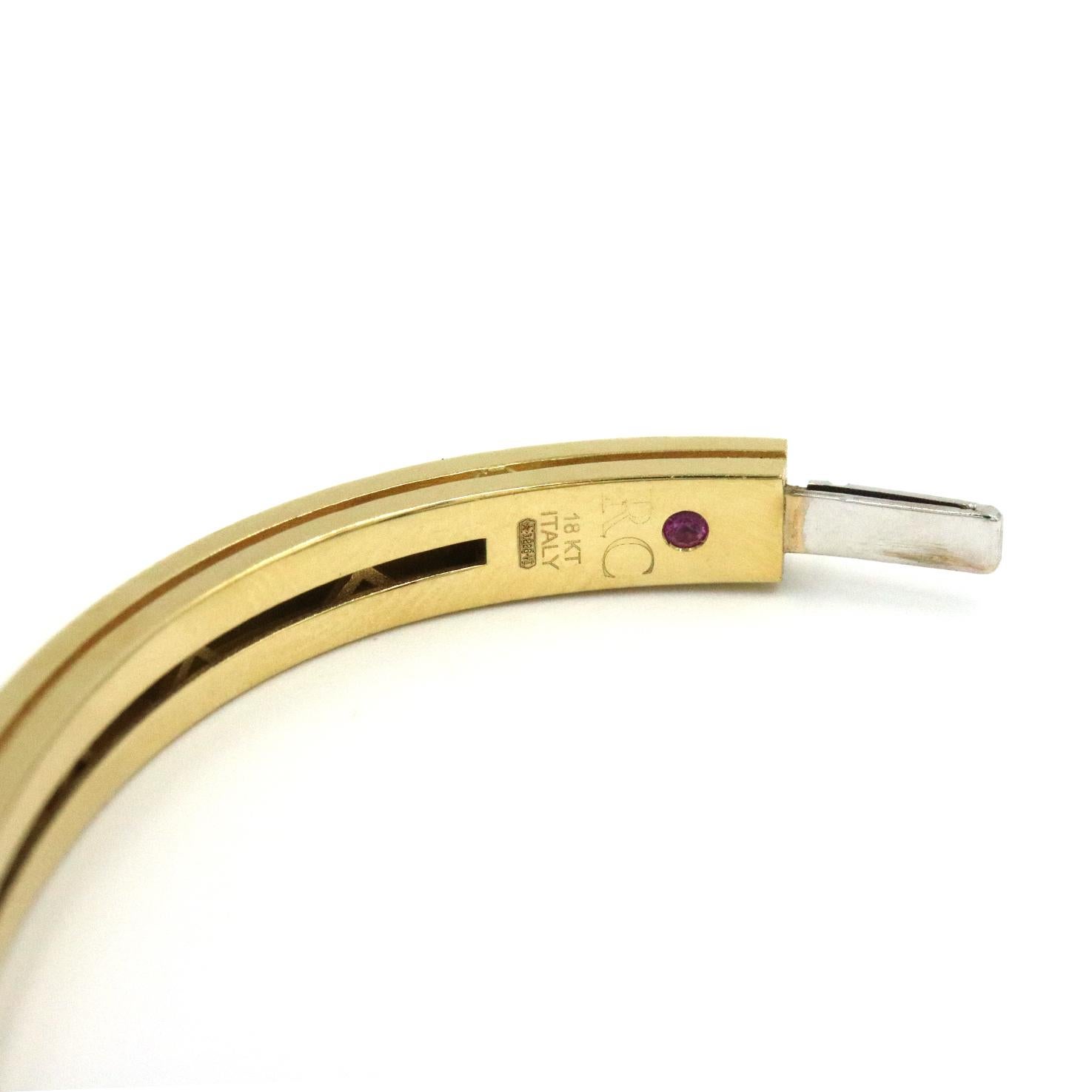 Women's Roberto Coin Portofino 18K Yellow Gold 2 Row Bangle Bracelet For Sale