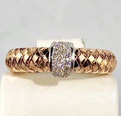 Roberto Coin "Primavera" 18 Karat Two-Tone Rose/White Gold Diamond Fashion Ring