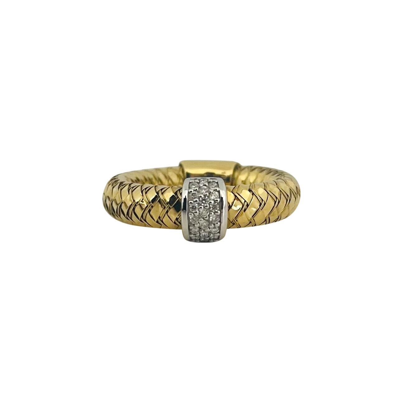Roberto Coin Primavera Ring aus 18 Karat Gelbgold mit Diamanten, Italien im Zustand „Gut“ in Guilford, CT