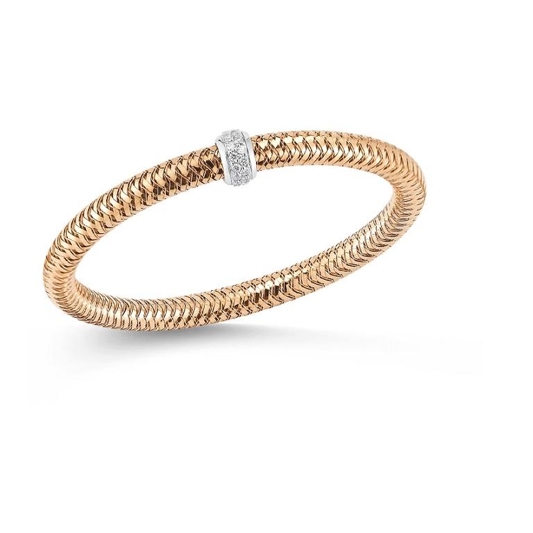 Roberto Coin Primavera 18K Rose & White Gold 0.22CT Diamond Bracelet 557183AHBAX0

This Primavera 18k Rose Gold Diamond Bracelet from Roberto Coin showcases delicately interwoven threads that meet at a band of brilliant cut diamonds.

Sophisticated