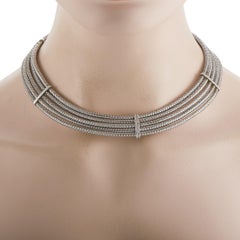 Roberto Coin Primavera 18K White Gold Diamond Necklace