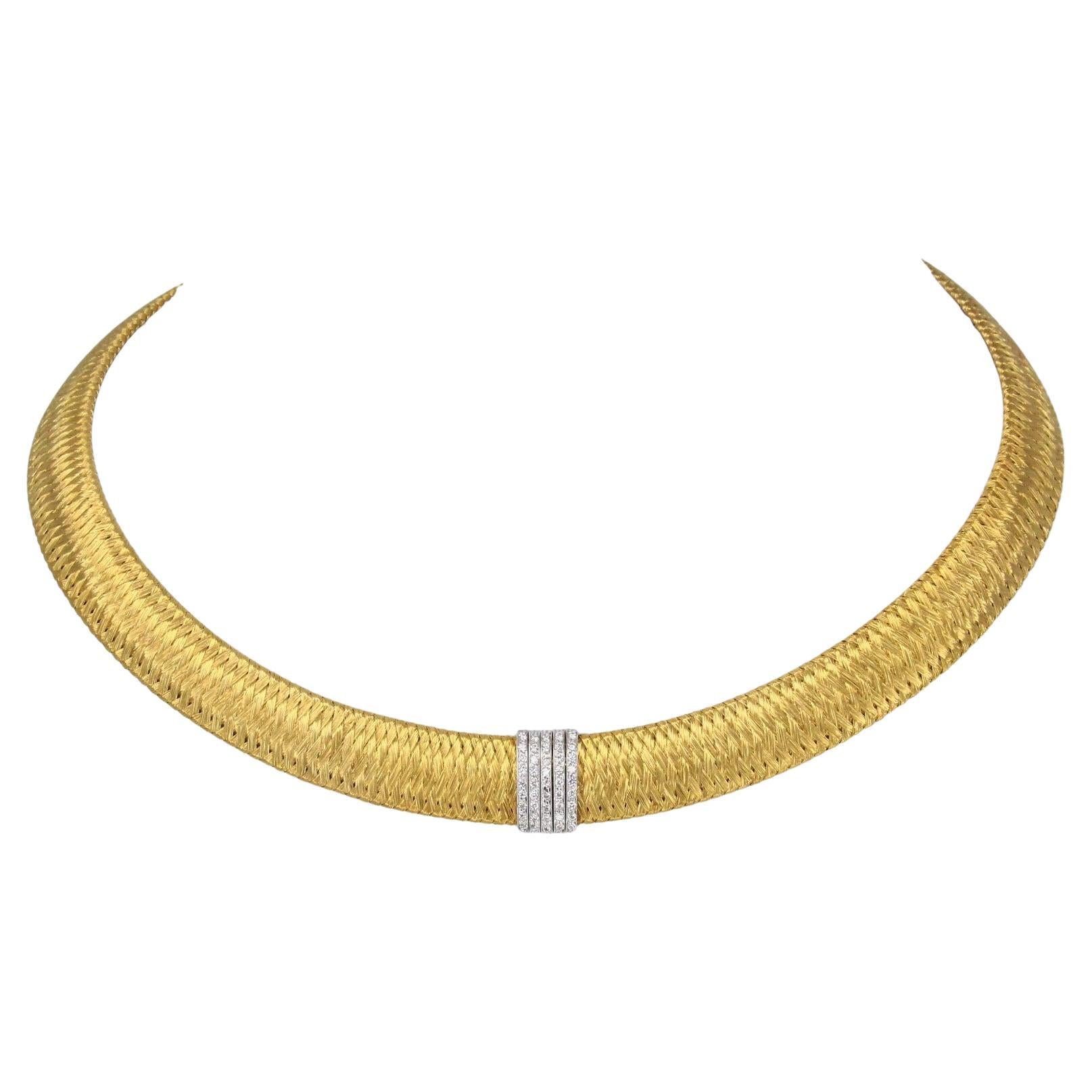 Roberto Coin "Primavera" Collection 18K Yellow Gold Diamond Necklace  16