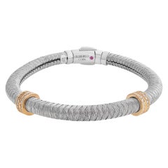 Roberto Coin Primavera Collection, Flexible Weaved 18k White Gold Coil Bracelet