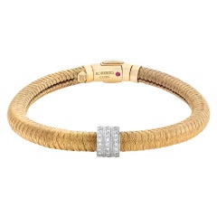 Roberto Coin Primavera Collection, Flexible Weaved 18k White Gold Coil Bracelet