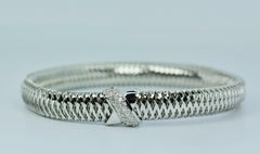 Roberto Coin Primavera Diamond & 18k White Gold Woven Bracelet MSRP $2450