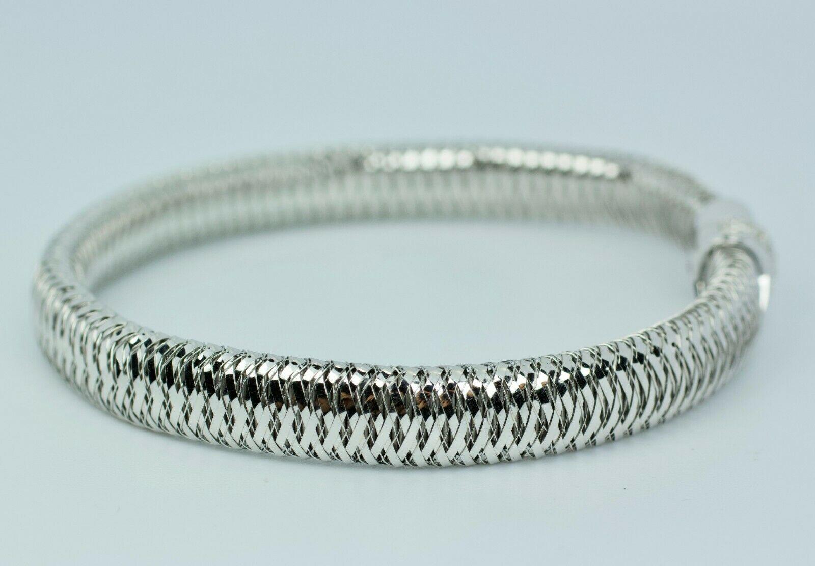 Women's or Men's Roberto Coin Primavera Diamond & 18k White Gold Woven Bracelet MSRP $2450