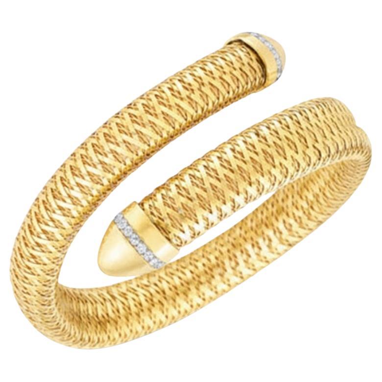 Roberto Coin Primavera Diamond Bangle in 18K Yellow Gold Bracelet im Angebot