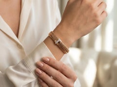 Roberto Coin Primavera Diamond Flex Bangle 18K Rose Gold Bracelet