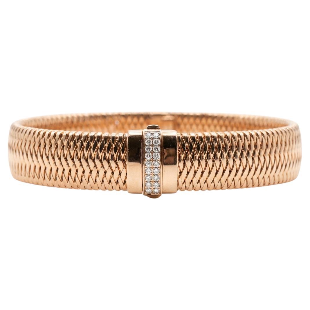 Roberto Coin Primavera Pulsera flexible de diamantes de oro rosa de 18 quilates