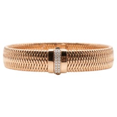 Roberto Coin Primavera Diamond Flex Bangle 18K Rose Gold Bracelet