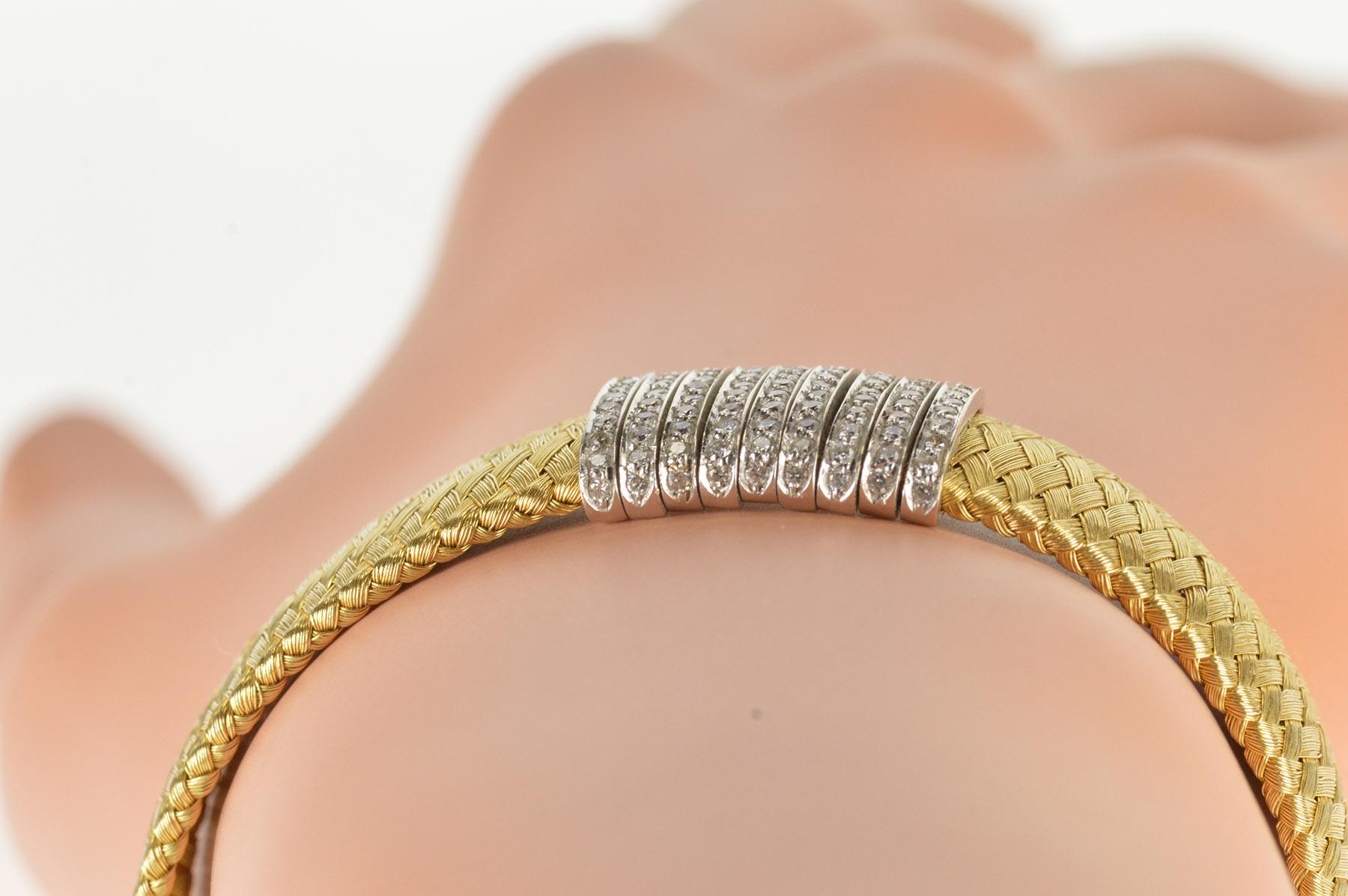 Women's Roberto Coin Primavera Diamond Gold Bracelet For Sale