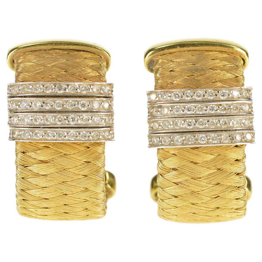 Roberto Coin Primavera Diamond Gold Earrings