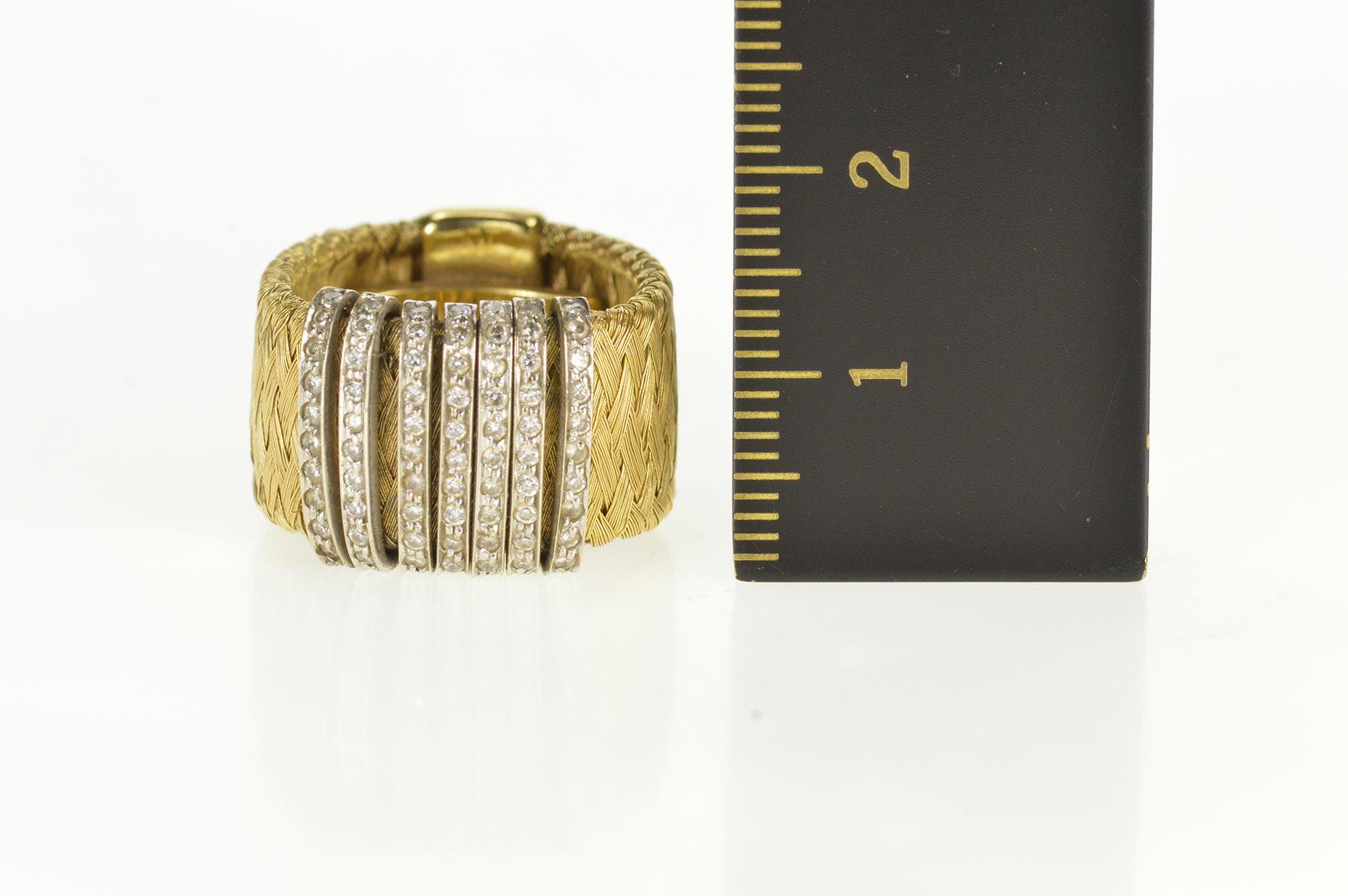 Modern Roberto Coin Primavera Diamond Gold Ring