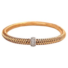 Roberto Coin Primavera Diamond Station Flexible Bracelet in 18K Gold