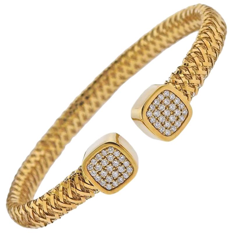 Roberto Coin Primavera Flex Gold Diamond Bracelet
