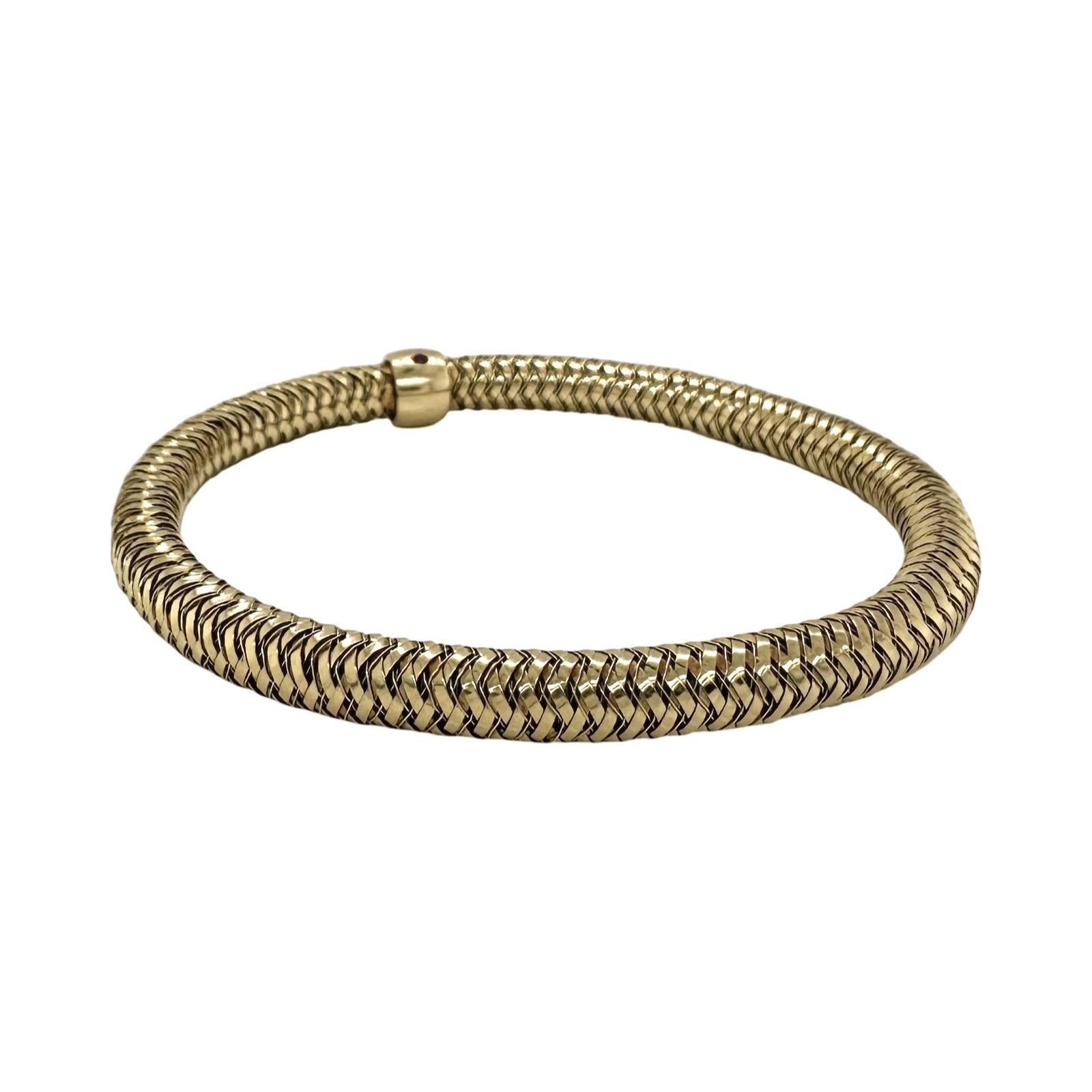 Round Cut Roberto Coin Primavera Flexible Bracelet in 18k Yellow Gold