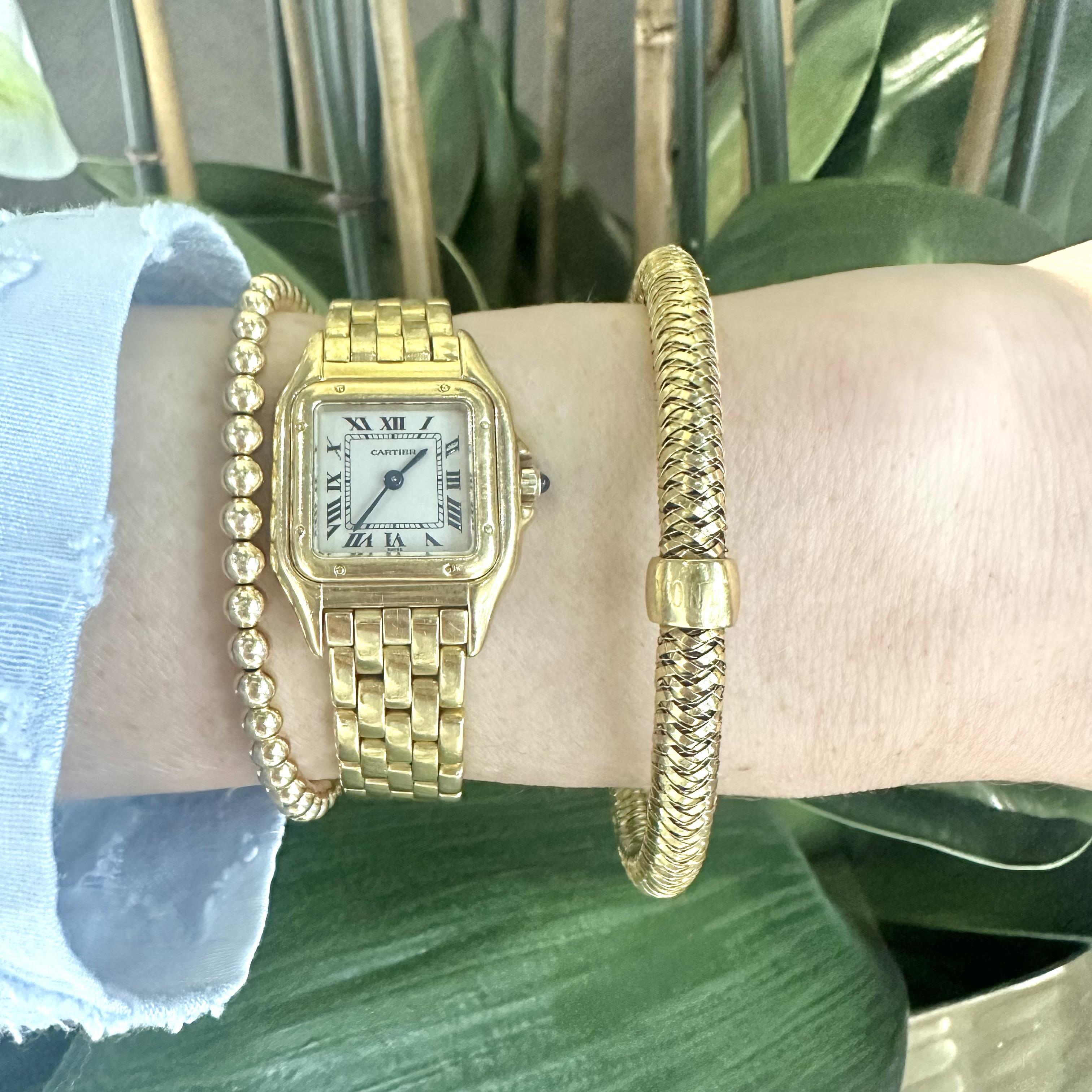 Roberto Coin Primavera Flexible Bracelet in 18k Yellow Gold In Good Condition In Miami, FL