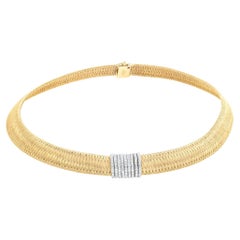 Roberto Coin Primavera Multi-Tone Gold and Diamond Choker Necklace