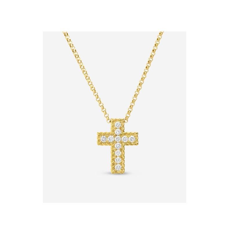 Taglio rotondo Roberto Coin - Collana a croce con diamanti 7771625AY18X in vendita