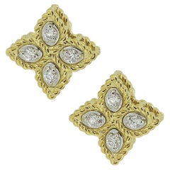 Roberto Coin Orecchini con perno di diamanti Princess Flower 0,096ct