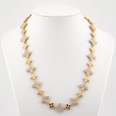 Roberto Coin Princess Flower 18ct Yellow Gold and Diamond Necklace