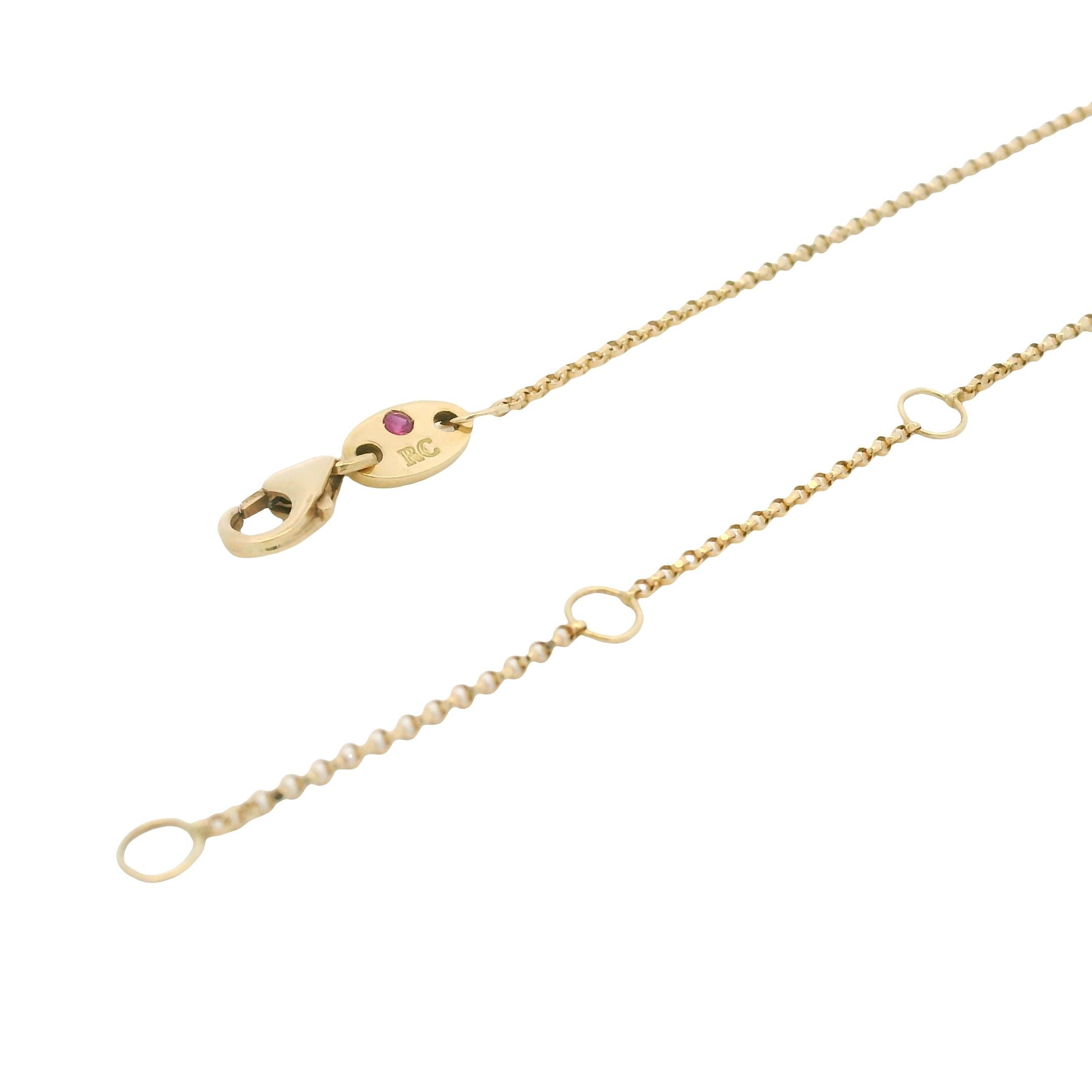 Moderno Roberto Coin Collana con ciondolo a fiore principessa e diamante 18 carati In magazzino in vendita