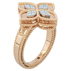 Roberto Coin Princess Flower Diamond 18K Rose Gold Ring Size 54
