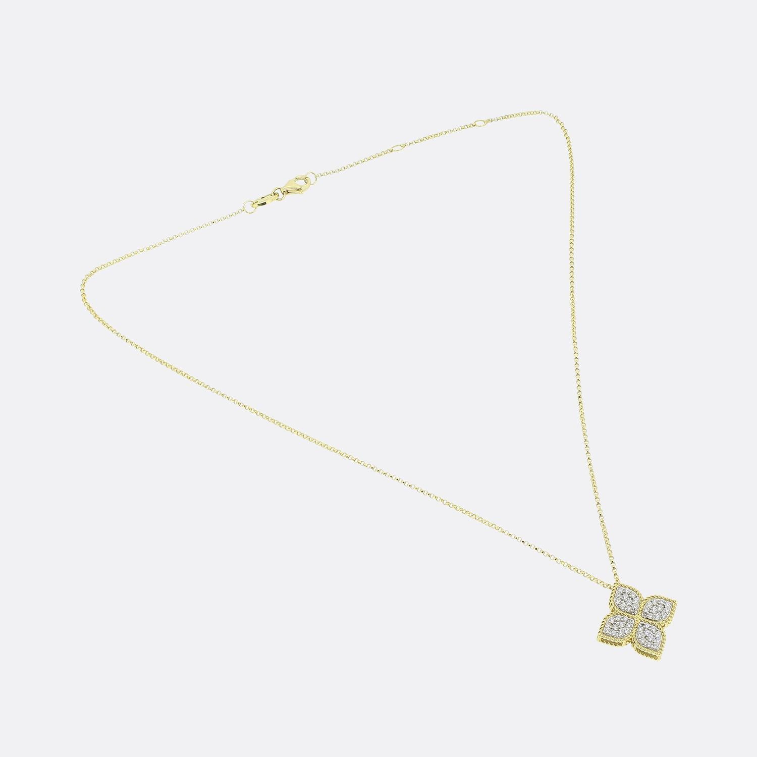 Roberto Coin Prinzessin Blume Diamant-Halskette im Zustand „Gut“ im Angebot in London, GB