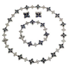 Roberto Coin Princess Flower Jewelry Set in 18k White Gold & Diamonds