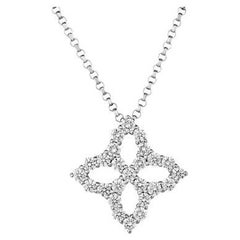 Roberto Coin Princess Flower Medium Pendent with Diamonds 8882349AW18X