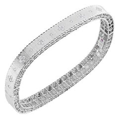 Roberto Coin Princess Flower Rose Yellow White Gold Ladies Diamond Bangle