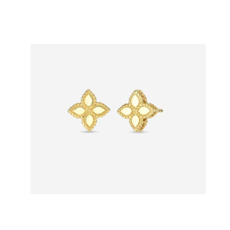 Roberto Coin Princess Flower Small Stud Earrings 7771377AYER0 In New Condition For Sale In Wilmington, DE