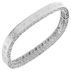 Roberto Coin Bracelet jonc en or blanc avec fleur de princesse et diamants pour femmes 7771211AWBAX