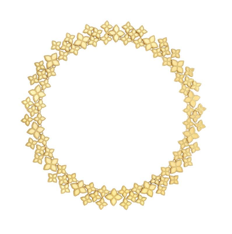 Roberto Coin Prinzessinnenblumen-Halskette mit breitem Gliederkragen 7771373AYCH0 Damen im Angebot