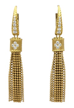 Roberto Coin 'Princess' Tassel Earrings with Diamonds in 18 Karat Yellow Gold