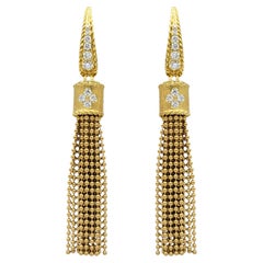 Roberto Coin Pendientes de borla "Princesa" con diamantes en oro amarillo de 18 quilates