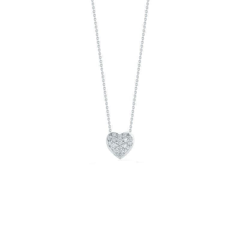 Round Cut Roberto Coin Puffed Heart Pendent with Diamonds 001549AWCHX0