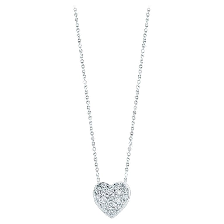 Roberto Coin Puffed Heart Pendent with Diamonds 001549AWCHX0 For Sale